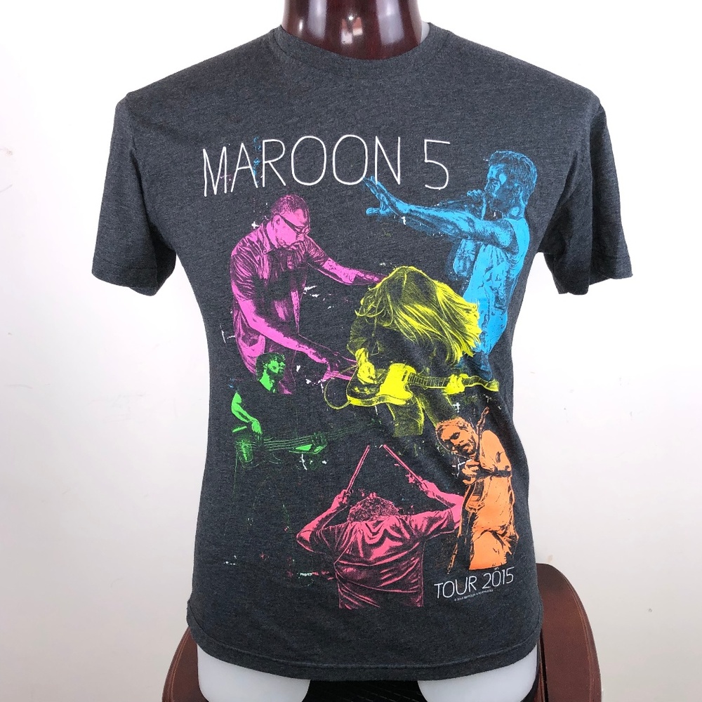 Maroon 5 2015 Tour Mens M Graphic T Shirt Gray